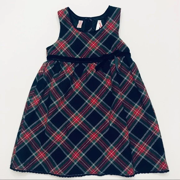 Oshkosh B’gosh Vintage Flannel Plaid Dress Toddler - Picture 1 of 4